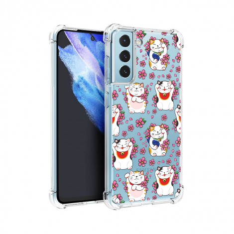 เคส Samsung Anti-Shock [ LUCKY CAT ] สำหรับ Galaxy S22 / S21 / Note20 / 10 / 9 / S20 / FE / S10 / S10e / Plus / Ultra / Lite