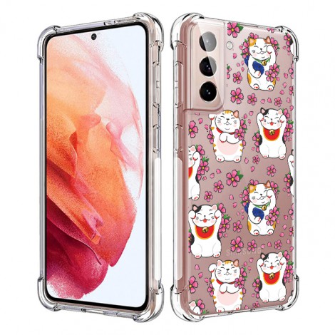 เคส Samsung Anti-Shock [ LUCKY CAT ] สำหรับ Galaxy S22 / S21 / Note20 / 10 / 9 / S20 / FE / S10 / S10e / Plus / Ultra / Lite