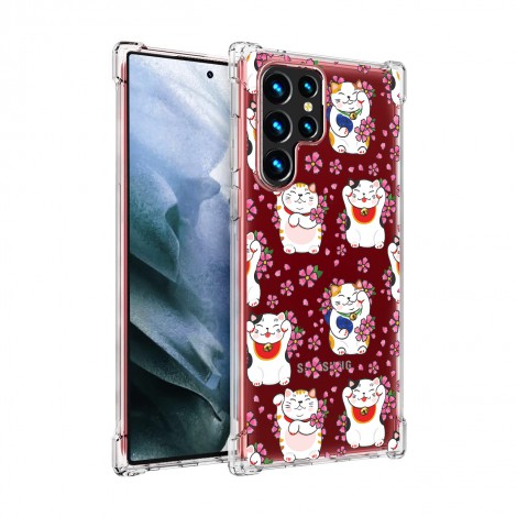 เคส Samsung Anti-Shock [ LUCKY CAT ] สำหรับ Galaxy S22 / S21 / Note20 / 10 / 9 / S20 / FE / S10 / S10e / Plus / Ultra / Lite