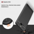 เคส SONY Xperia 10 Carbon Fiber Metallic 360 Protection TPU Case