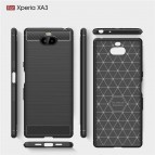เคส SONY Xperia 10 Carbon Fiber Metallic 360 Protection TPU Case