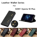 เคสหนัง SONY Xperia 10 Plus Crazy Horse Leather Wallet 360 Luxury Flip Case