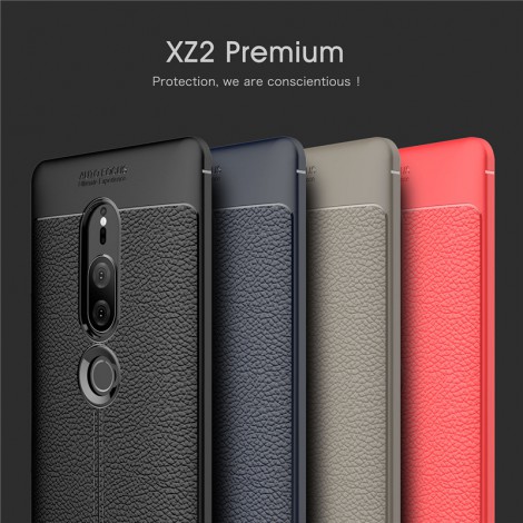 เคส SONY Xperia XZ2 Premium Dermatoglyph Full Cover Leather TPU Case
