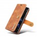 เคสหนังแท้ฝาพับ 2 in 1 Xperia XZ2 DG.MING Leather Wallet Shell : สีน้ำตาลอ่อน