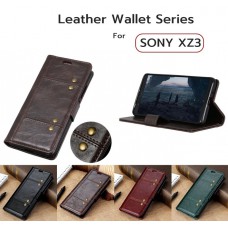 เคสหนัง Xperia XZ3 Crazy Horse Leather Wallet 360 Luxury Flip Case