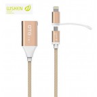 สายชาร์จ และ OTG WSKEN 2-in-1 M-Cable Fully Functional USB Cable [รองรับ Android และ iOS] 