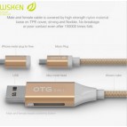 สายชาร์จ และ OTG WSKEN 2-in-1 M-Cable Fully Functional USB Cable [รองรับ Android และ iOS] 
