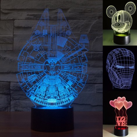 โคมไฟ ตั้งโต๊ะ 3 มิติ LED 3D