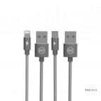 สายชาร์จ เกลียวสปริง WK KingKong Iron Wire Material Quick Charge Data Cable (หัว Micro USB)