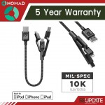 สายชาร์จ แบบสั้น Nomad Ultra Rugged Universal Cable - 0.3 เมตร (รับประกัน 5 ปี)