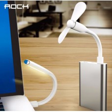 สายชาร์จ + พัดลม + หลอดไฟ LED แบบพกพา ROCK Mini Fan & Light & Charging Cable