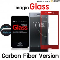 ฟิล์มกระจก  แบบเต็มจอลงโค้ง Magic Glass 3D Tempered Glass (กระจกใส) ขอบ Carbon Fiber  สำหรับ Xperia XZ Premium