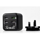 Adapter ที่ชาร์จ LVSUN 6 Ports USB Wall Fast Charger with Quick Charge 2.0 (QC 2.0) + แถมหัวปลั๊กนานาชาติ