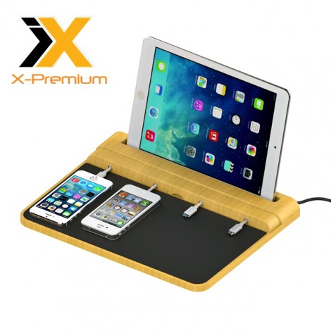 X-Premium Bamboo 4 Ports Universal Charging Station with Quick Charge 2.0 X-Premium Bamboo 4 Ports Universal Charging Station with Quick Charge 2.0