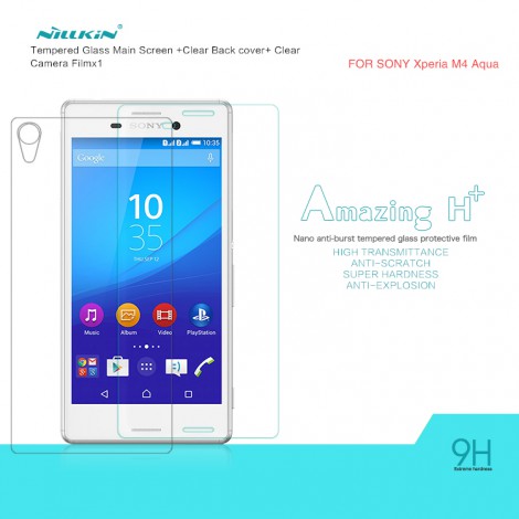 [ SONY Xperia M4 Aqua ] ฟิล์มกระจก ด้านหน้า Nillkin Amazing H+ Tempered Glass แถมฟิล์มหลัง