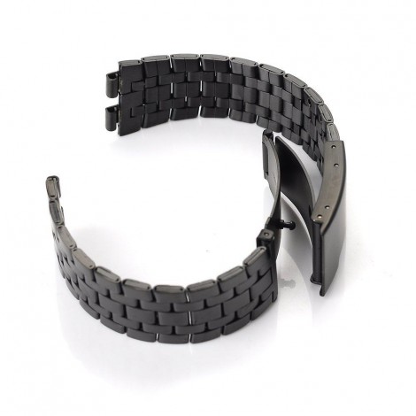 สายนาฬิกาสแตนเลส 22mm สีดำด้าน สายนาฬิกาสแตนเลส 22mm สีดำด้าน