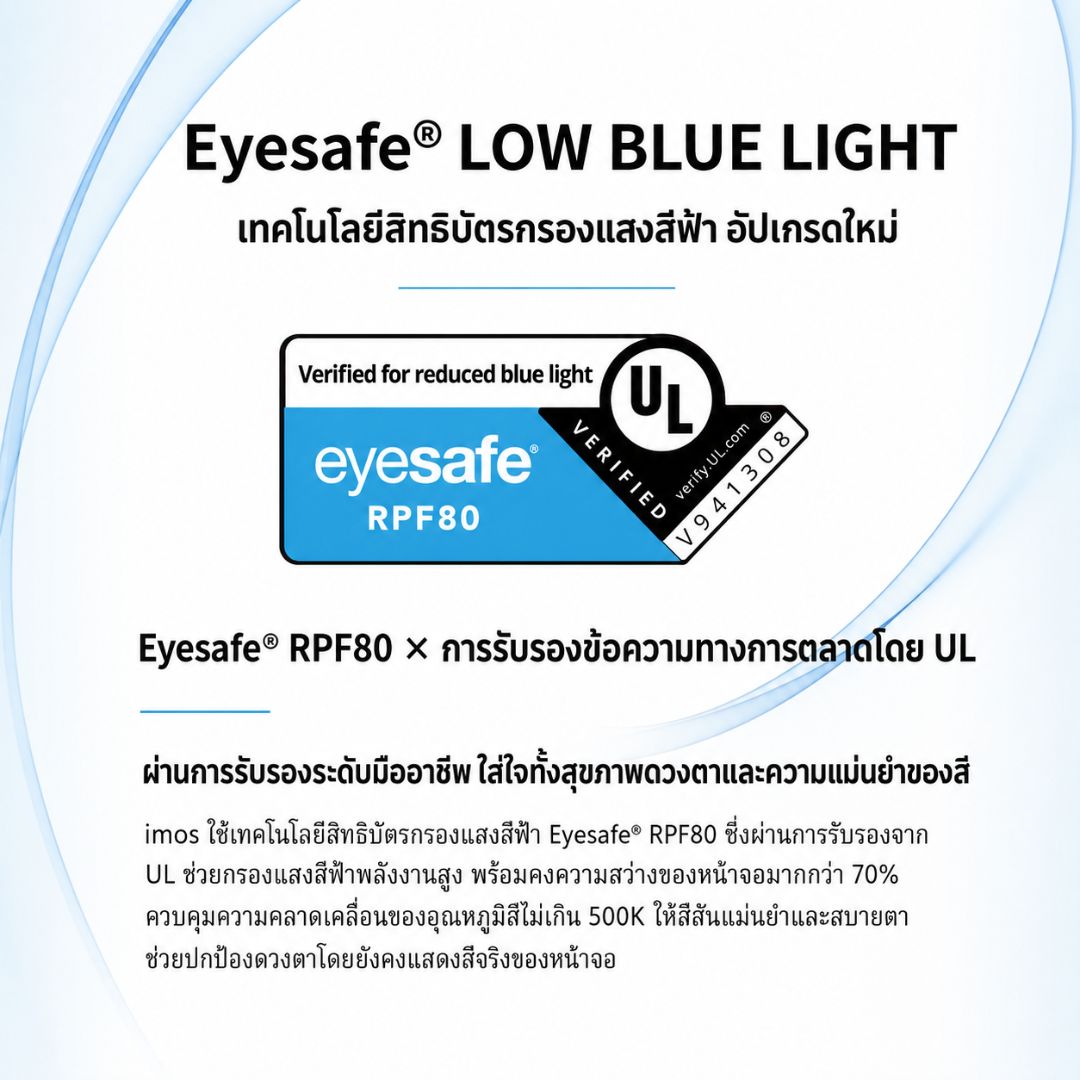 ตรารับรอง Eyesafe RPF80 และ UL Solutions