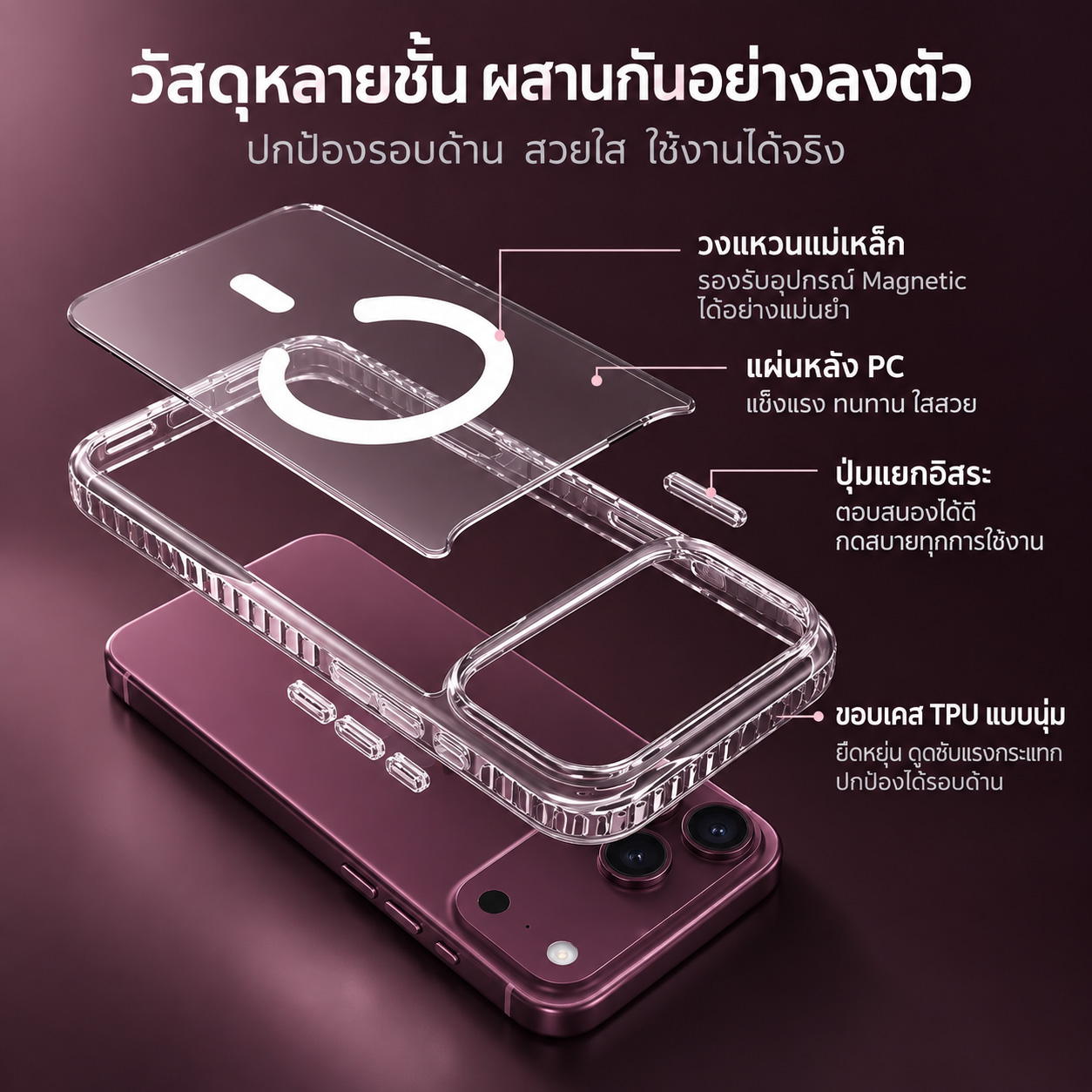 FenixShield Tough Pro Clear Magnetic Ring