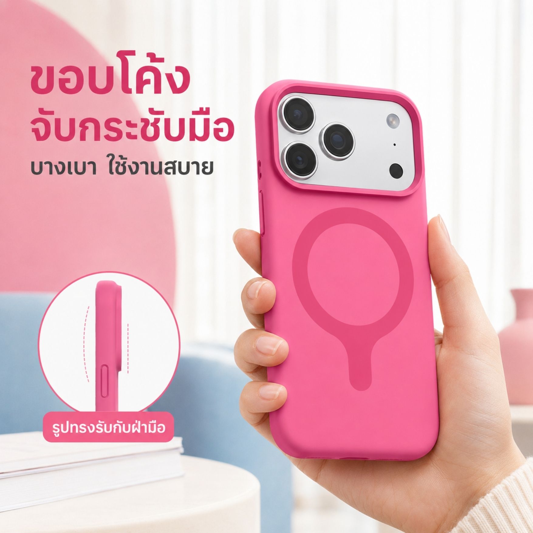 ด้านในเคสบุไมโครไฟเบอร์เนื้อนุ่ม