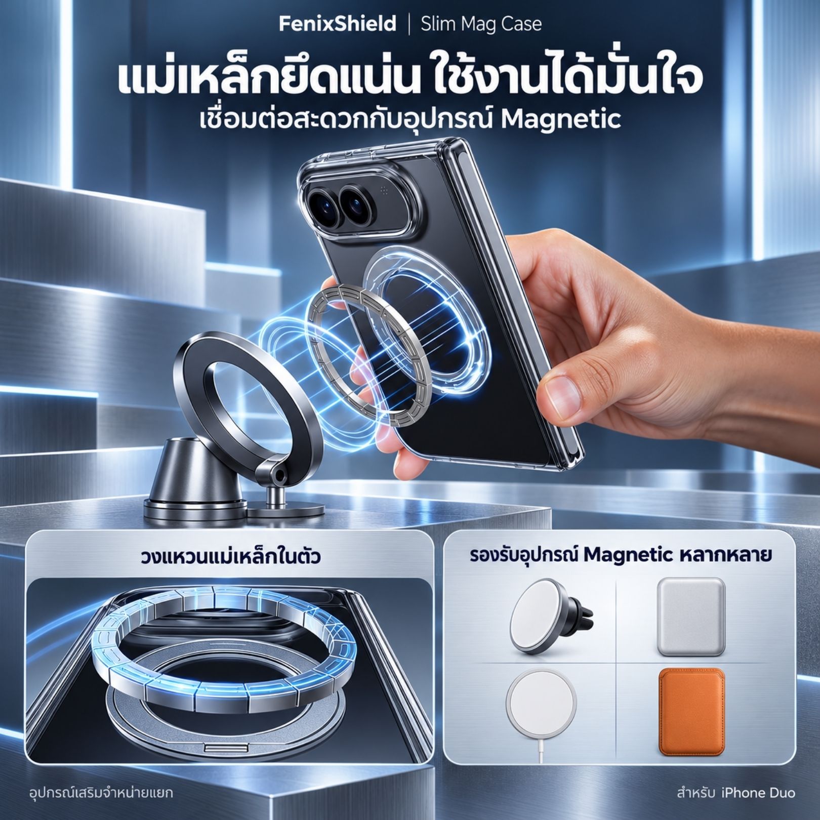 การปกป้องมุมและขอบของ FenixShield Slim Mag Case