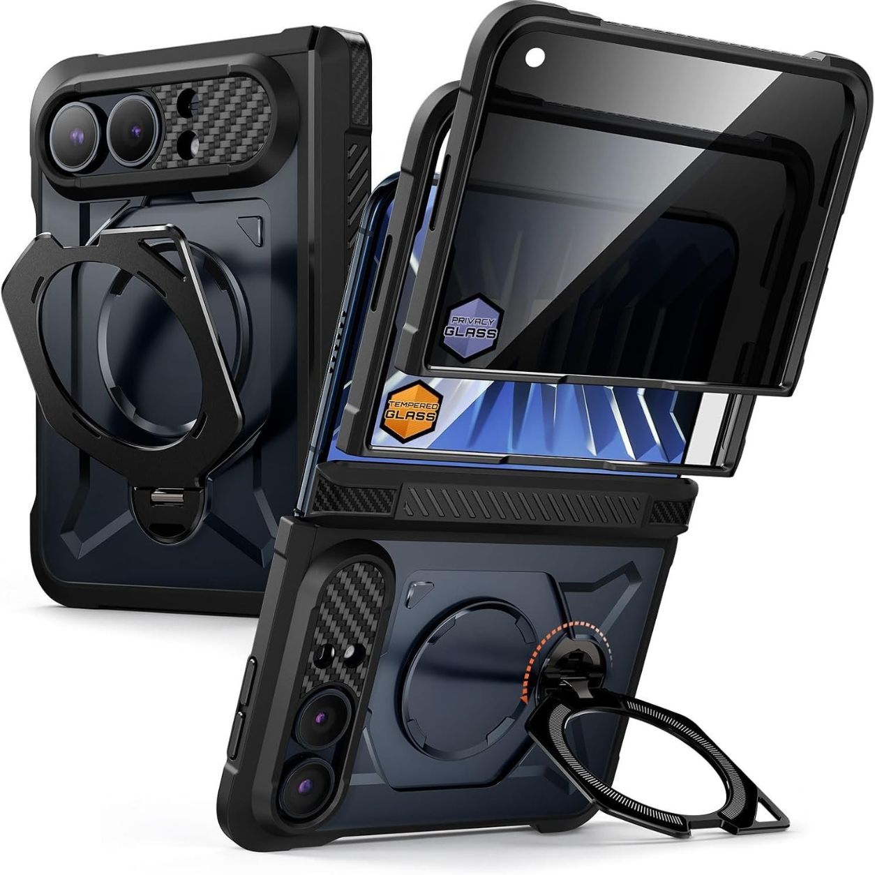 เคส SUPCASE Unicorn Beetle Grip สำหรับ iPhone Duo พร้อมวงแหวนขาตั้งและกระจกนิรภัย HD กับ Privacy