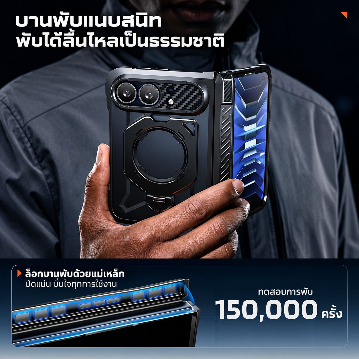 ส่วนปกป้องบานพับพร้อมกลไกสปริงของเคส SUPCASE UB Grip สำหรับ iPhone Duo