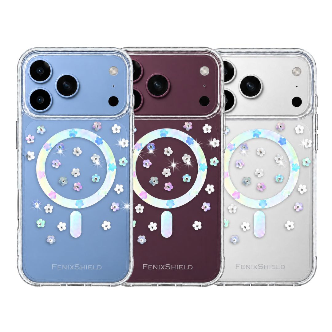 FenixShield Eleganz Iridescent Flower เคส iPhone ลายดอกไม้ประดับคริสตัล ภาพสินค้า 1