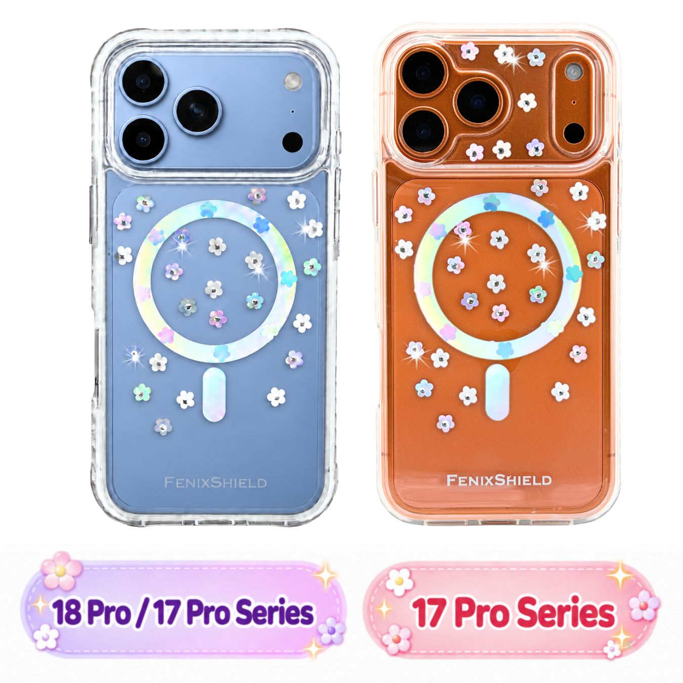 FenixShield Eleganz Iridescent Flower เคส iPhone ลายดอกไม้ประดับคริสตัล ภาพสินค้า 2