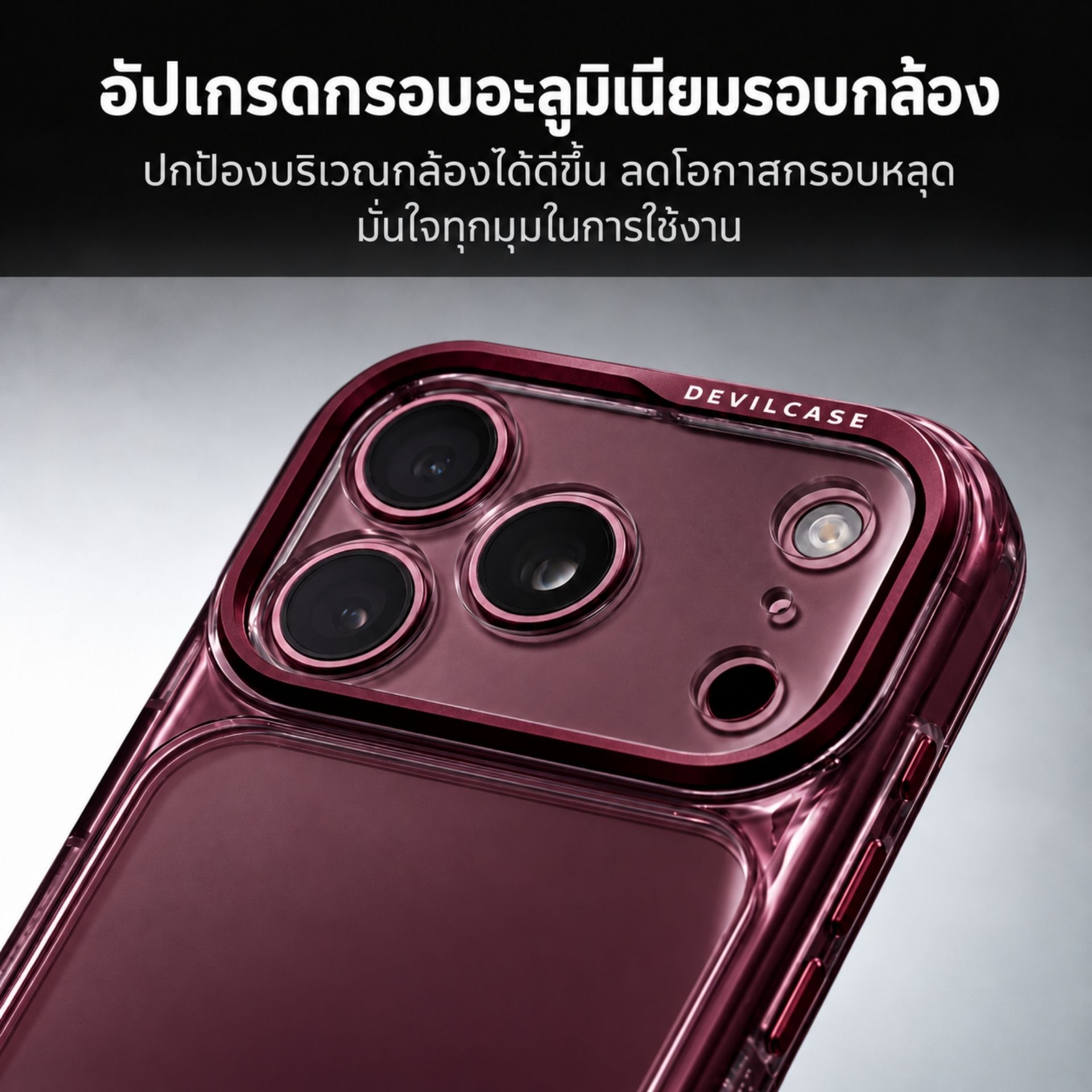 กรอบ PCTG ใสชัดและข้อมูลการลดการเหลืองของ DEVILCASE